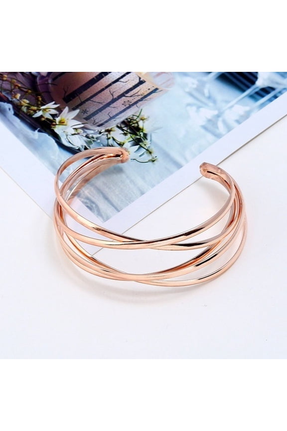 Personalized Hollow Retro Open Cuff Bracelet for Women Multi-layer Cross Wire Bangle Bracelet Open Adjustable Wide Cuff Bracelet for Men Fashion Jewelry