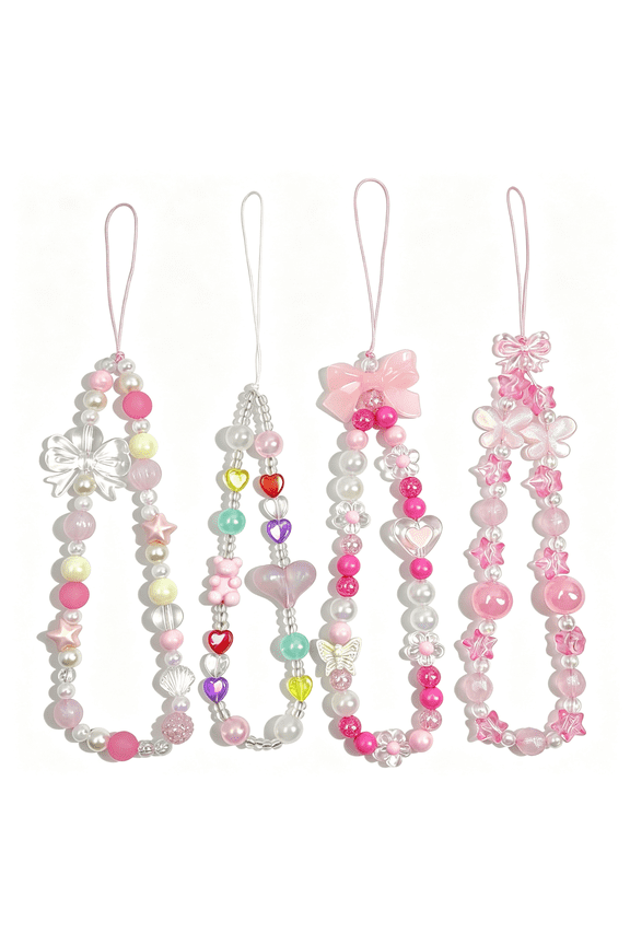 Phone Charms Cute Beaded Phone Lanyard Wrist Strap Aesthetic Cellphone Keychain Cute Phonecharms for Women, Phone Charms
