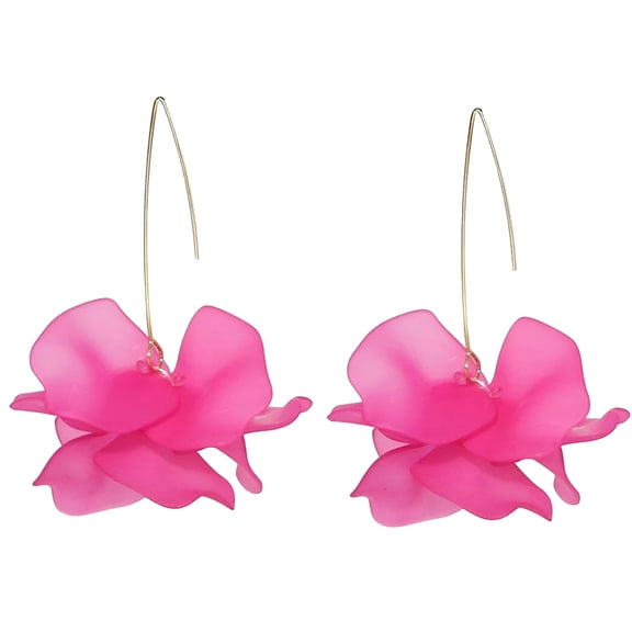 DESIGNICE Pink Heart Earrings, Hot Pink Earrings For Women, Lover Earrings, Rectangle Dangle Earrings, Tassel Earrings For Women, Lightweight Statement Jewelry, Acrylic Drop Earrings