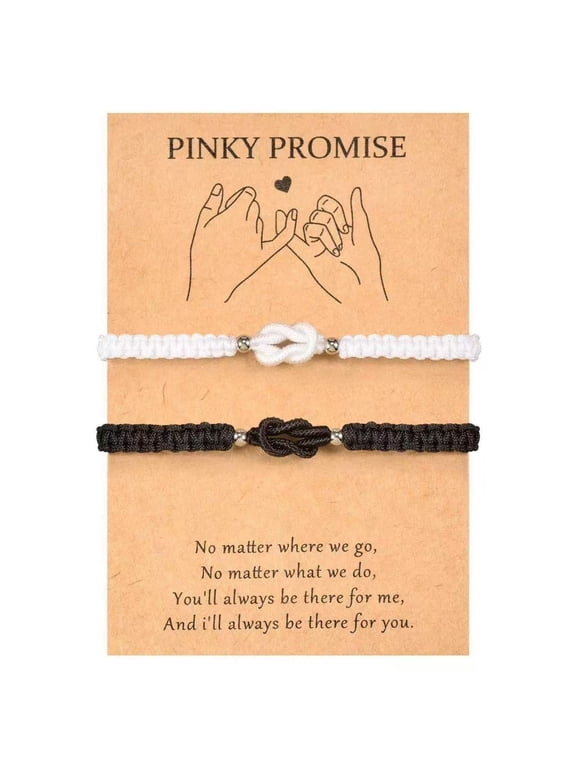 Pinky Promise Distance Matching Bracelets Couples Best Friend Bff Friendship Bracelet Mother Son Daughter Boy Girl Him Her Girlfriend Boyfriend Distance Gift Matching Bracelets Couples