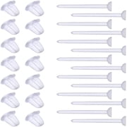 DESIGNICE Plastic Earrings,Clear Earrings Clear Post Earring Posts and Backs Silicone Stud 100 Pairs Back Blank Pins Stud