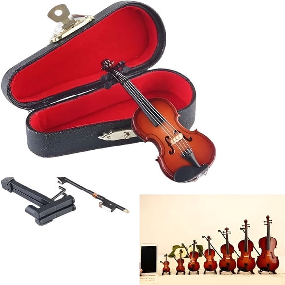 DESIGNICE 2026 New Playable Tiny Violin Figurine,The World'S Smallest Miniature Musical Instrument with Sound and Sad Music,Keychain Charm for Unique Gag Gifts for Keychain,Desk,Collectible (3.15In)