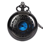 DESIGNICE Pocket Watches for Men,Retro Openwork Carving Pocket Watch,Dreamy Starry Sky Flip Mens Pocket Watch,Fathers Christmas Gifts,Black