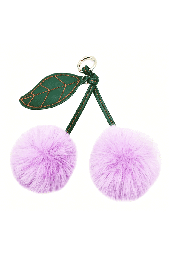 Pom Pom Keychain Soft Artificial Rabbit Fur Plush Fluffy Ball Key Ring for Women