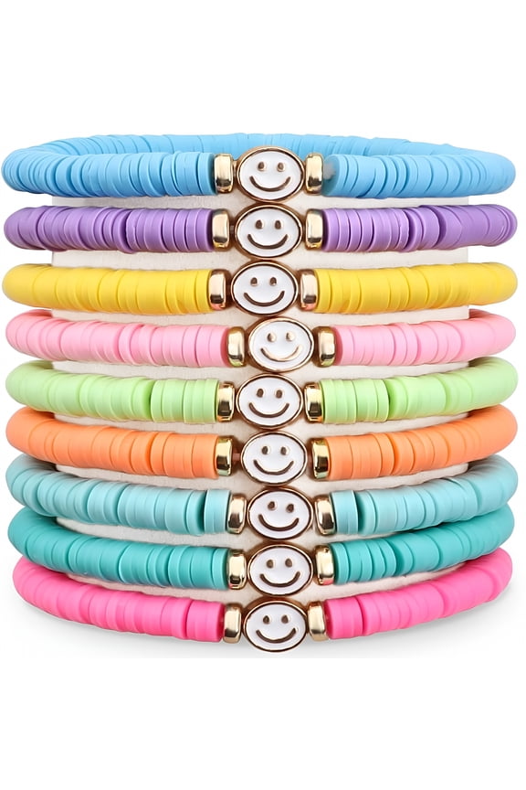 Preppy Bracelets for Teen Girls - Stackable Boho Surfer Friendship Bracelets Set for Little Girls and Women[Z4742]