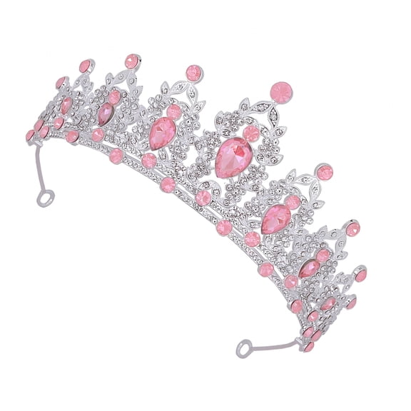 DESIGNICE Princess Crown for Women - Rhinestone Tiara Queen Crown Tiaras Bridal Headpiece for Weddings Quinceaneras Party Pink