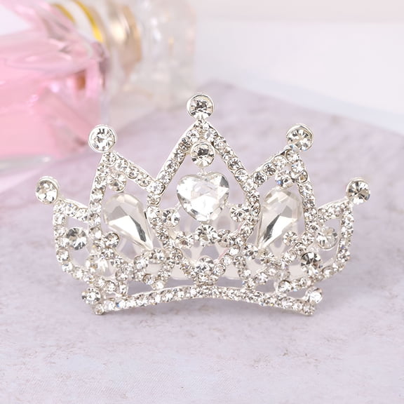 DESIGNICE Princess Tiara Comb Small Crystal Girls Crown Hair Combs Rhinestone Birthday Prom Tiaras Headband for Kids