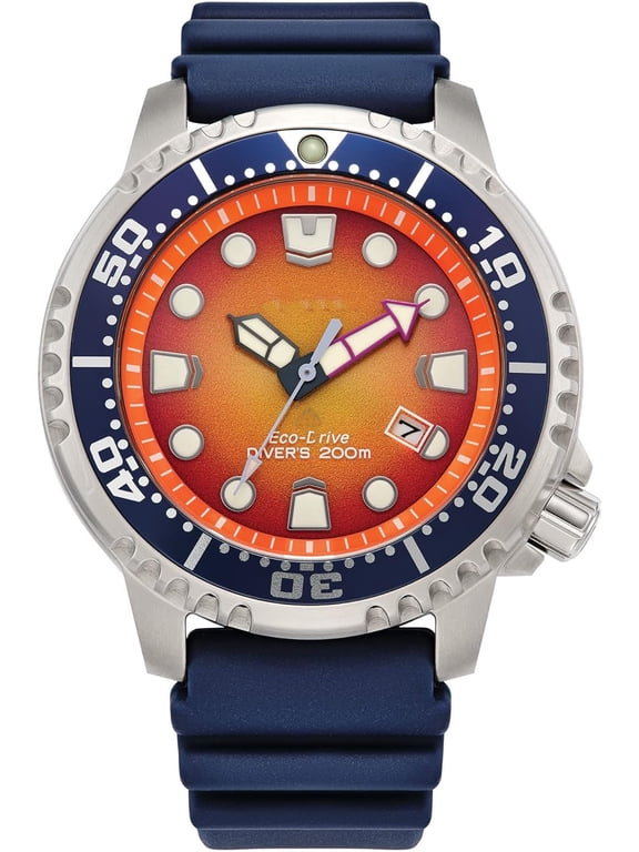 Promaster Dive Eco-Drive Watch, 3-Hand Date, Iso Certified, Luminous Hands and Markers, Rotating Bezel, Professional Dive Watches for Men