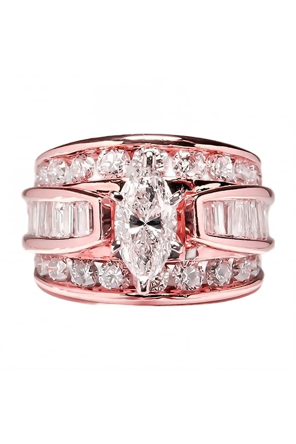Promise Rings for Couples,Fluid Design Wedding Bands for Couples,Oxidation-Repelling Couples Rings,Rosegold Plated