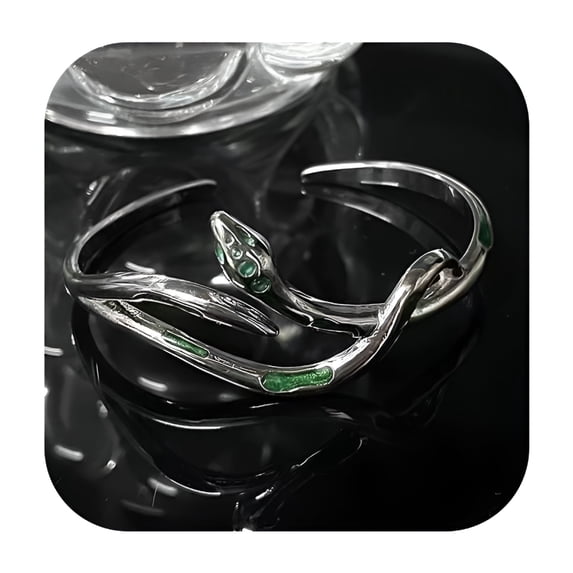 DESIGNICE Punk Animal Snake Bracelet Hip Hop Crystal Bracelets Open Ring for Women Dark Style Personality Fashion Jewelry Party Gift