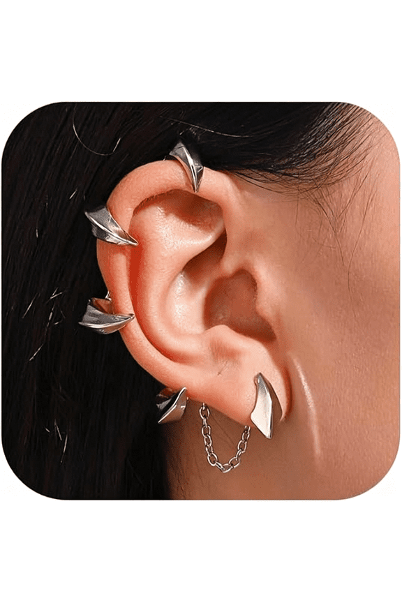 Punk Devil Ear Cuff Earring-Vintage Dragon Claw Gothic Cartilage Ear Wrap Earrings for Women-Halloween Jewelry