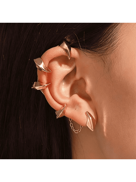Punk Devil Ear Cuff Earring-Vintage Dragon Claw Gothic Cartilage Ear Wrap Earrings for Women-Halloween Jewelry