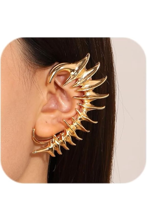 Punk Devil Ear Cuff Earring-Vintage Dragon Claw Gothic Cartilage Ear Wrap Earrings for Women-Halloween Jewelry