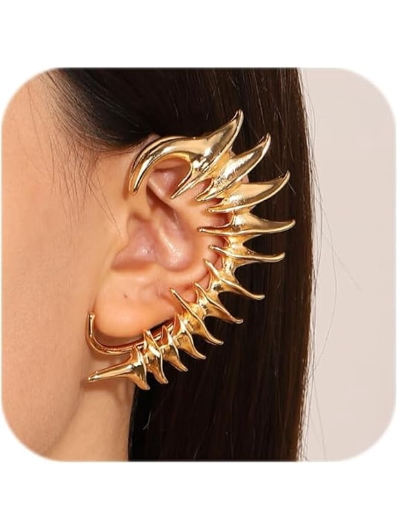 Punk Devil Ear Cuff Earring-Vintage Dragon Claw Gothic Cartilage Ear Wrap Earrings for Women-Halloween Jewelry