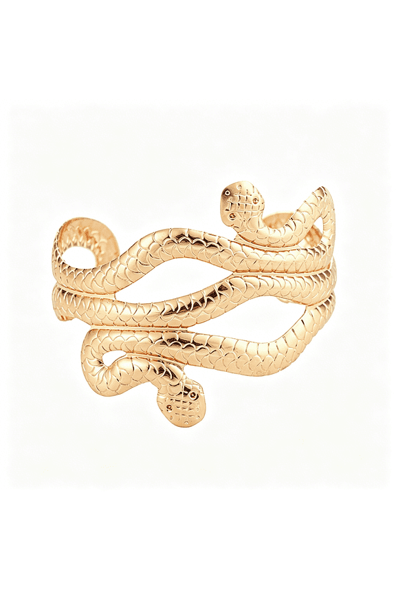 Punk Viper Animal Serpent Swirl Snake Bangle Bracelet Gothic Open Adjustable Skull Skeleton Ghost Claw Armlet Armband for Women Men Halloween Arm Cuff Party Jewelry