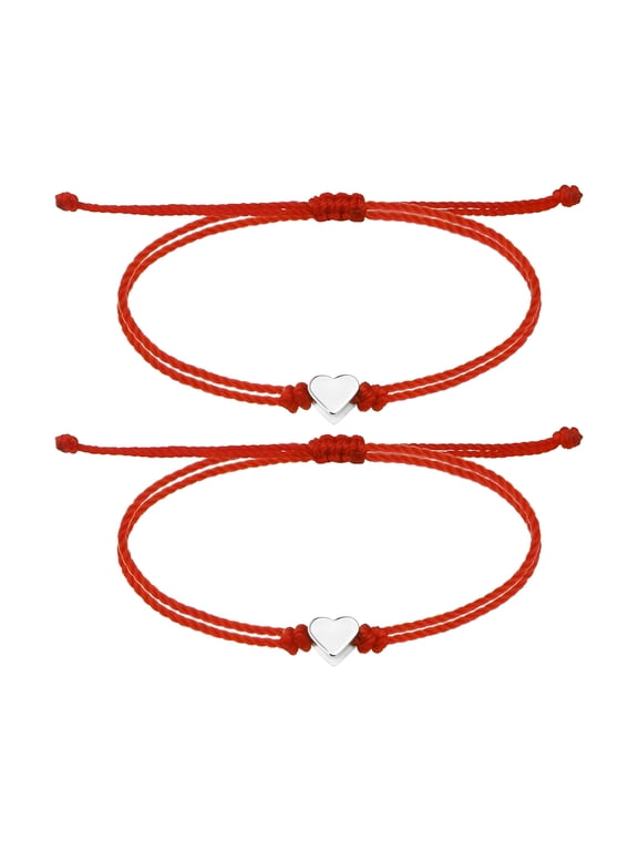Red String Bracelet Red Bracelet for Protection Matching Heart Bracelets Friendship Bracelets for Teen Girls As Mother Daughter Bracelets, Couples, Sisters and Friends