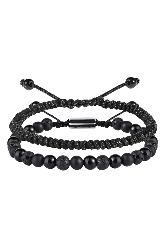 Reduced Bracelets Black Beaded Bracelets for Men Boys 6Mm Lava Beads Bracelet Set for Couples Birthday Gifts Jewelry for Husband Him Beaded Bracelets for Men