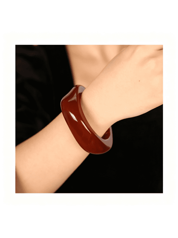 Resin Bangle Bracelet for Women Acrylic Cute Chunky Bracelet for Women Exaggerated Irregular Acrylic Resin Wristband Bracelet Bangle Burgundy Bracelet