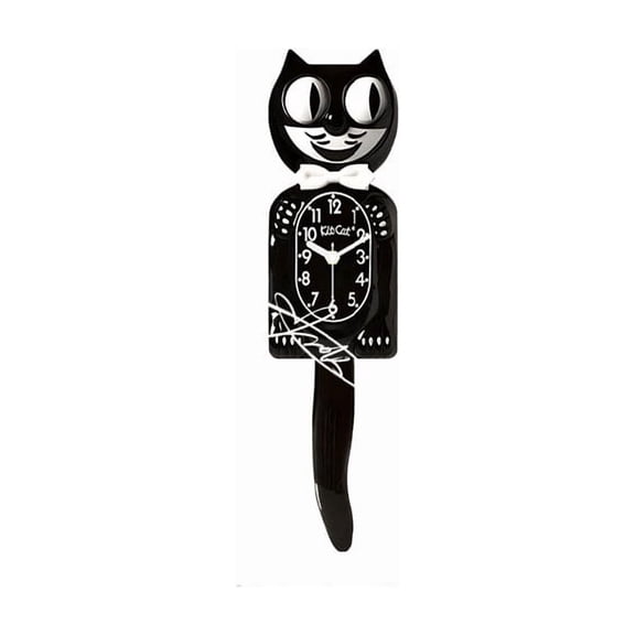 DESIGNICE Retro Cat Clock with Moving Eyes and Tail,Battery Operated Wall Clock,Perfect for Home Decor,Mid Century Modern Clock