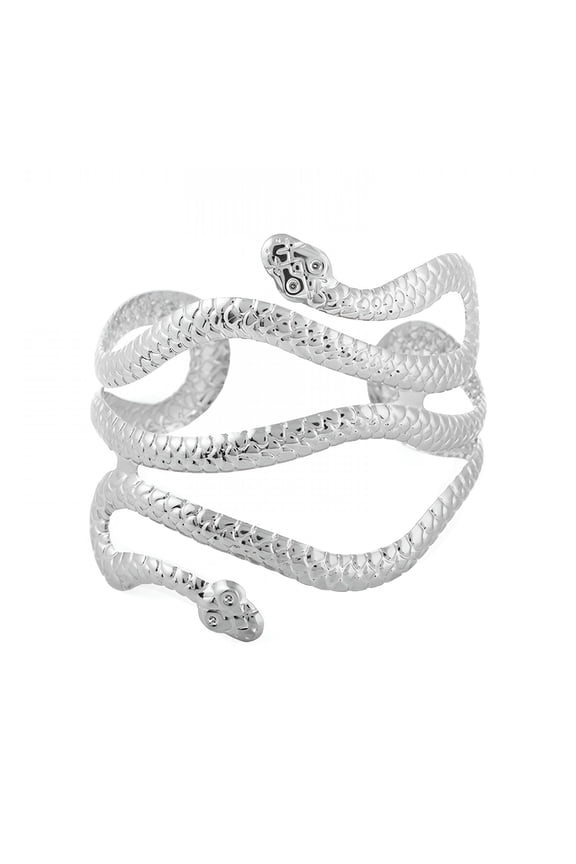 Retro Greek Roman Open Ended Snake Shape Bracelet Armband Upper Arm Cuff Armlet Festival Bridal Dance Jewelry