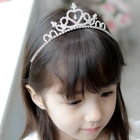 DESIGNICE Rhinestone Zinc Alloy Solid Tiara Princess Crown, Crystal, 12cm