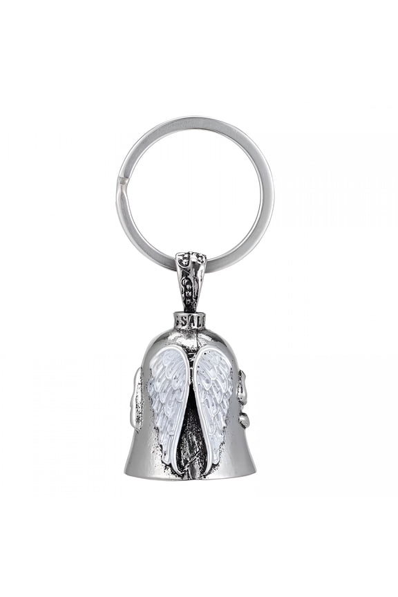 Riding Bell Motorcycle Guardian Angel Wings Lucky Exorcist Bell Keychain Good Luck Talisman Keyring