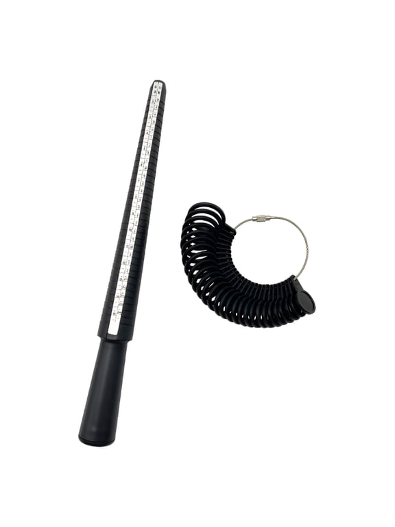Ring Size Stick Mandrel Finger Gauge Ring Sizer Set Measuring Sizes Jewelry Tool Ring Sizers for Measuring