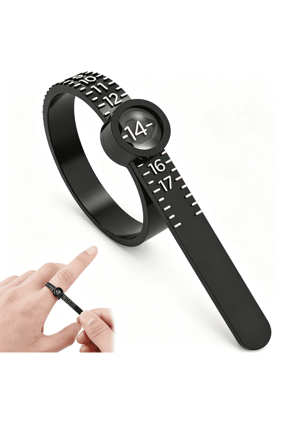 Ring Sizer Ring Sizer with Enlarged Window Reusable Ring Measuring Tool Measure Finger Size Accurately Ring Measurer Ring Finger Sizer 1-17 Us Ring Size