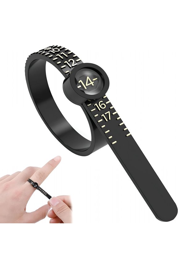 Ring Sizer Ring Sizer with Enlarged Window Reusable Ring Measuring Tool Measure Finger Size Accurately Ring Measurer Ring Finger Sizer 1-17 Us Ring Size