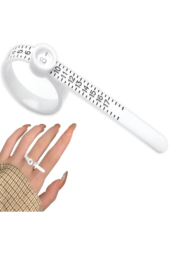 Ring Sizer with Enlarged Window Reusable Ring Measuring Tool Measure Finger Size Accurately 1-17 US Ring Size