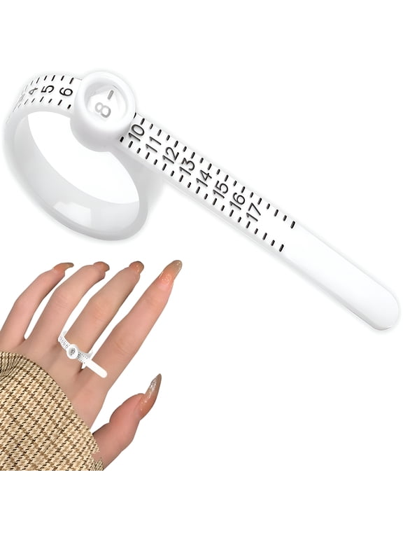 Ring Sizer with Enlarged Window Reusable Ring Measuring Tool Measure Finger Size Accurately 1-17 Us Ring Size