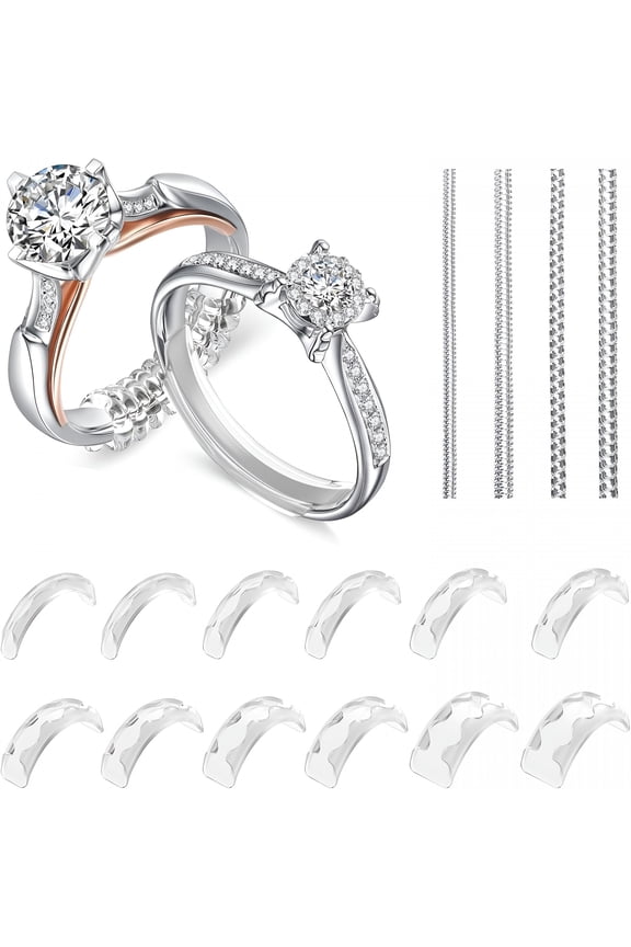 Ring Sizers for Loose Rings,16 Pack Ring Guards for Loose Rings,Reduce by 0.5-1 Size without Resizing,Fits Bands 1-8mm,Invisible Design for Women and Men,2 Styles Insert and Spiral