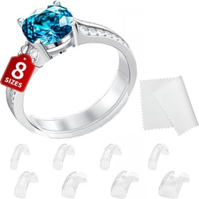 DESIGNICE Ring Sizers for Loose Rings - 8 Pack Invisible Guards Resizer for Men and Women,Use 8 Width Sizes Easy-Clip Ring Adjuster,Spacers,Fit Almost Any Rings,Fits Bands Width to 1-8Mm