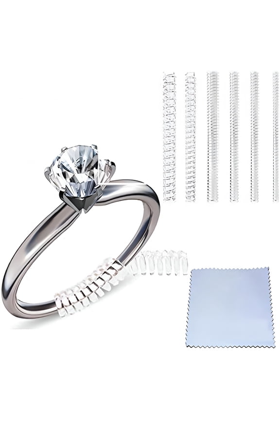 Ring Sizers for Loose Rings, Ring Size Adjuster Spacers or Tightener, Invisible Guards, 6 Sizes Fitter, Resizer Fit Almost Any Rings, Reduces Size by 0.5-1.5
