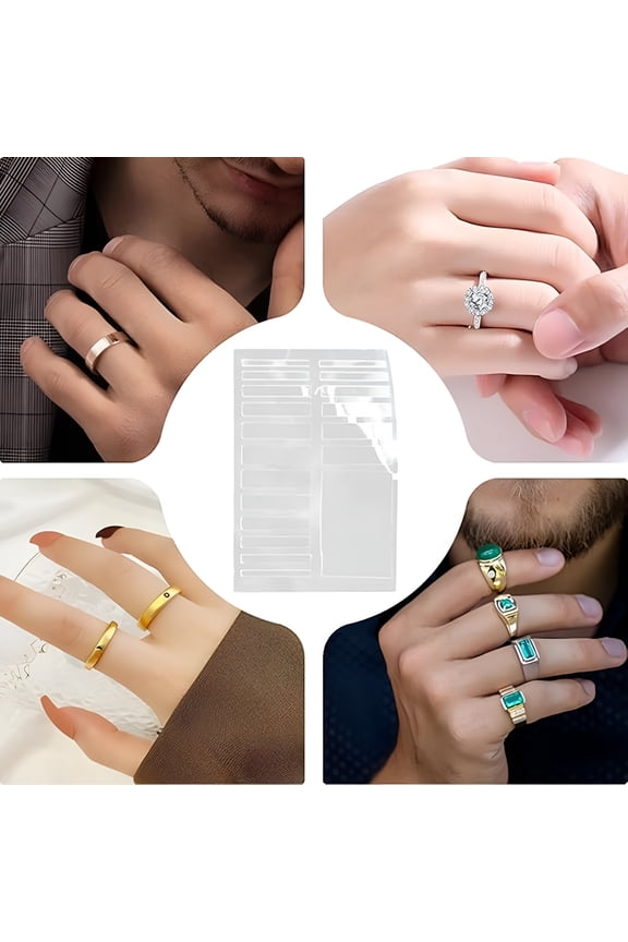 Ring Tightener,Invisible Size Adjuster, Transparent Fit Guard,19-Piece Clear Ring Reducer for Secure Fit During Exercise, Swimming, Engagement Rings, Comfortable Everyday Jewelry Support