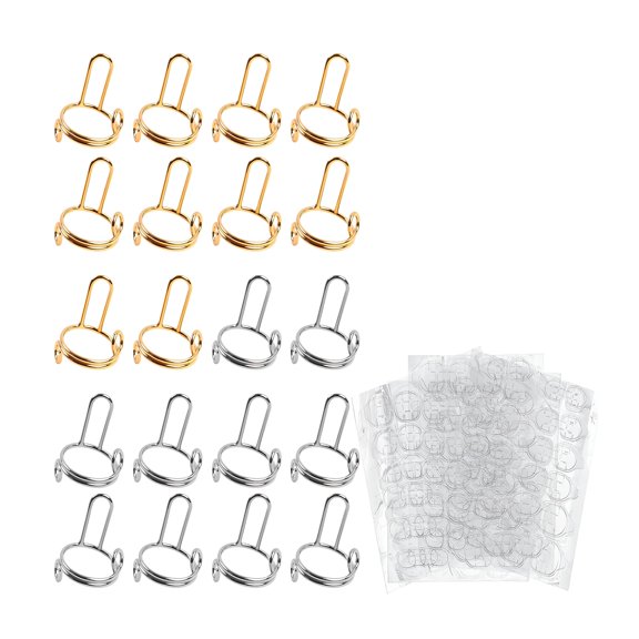 DESIGNICE Rings Set 20Pcs Wudu Rings with 120Pcs Adhesive Tabs Glue Adjustable Wudu Fingernail Rings Set for Acrylic Non Tarnish Metal Nails Rings for Women Decoration