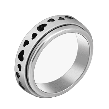 DESIGNICE Rings for Women,Sleek Stainless Steel Rings for Anxiety Relief,Practical Fidget Ring for Stress Management,Customizable Thumb Ring for Personal Touch,Heart 6