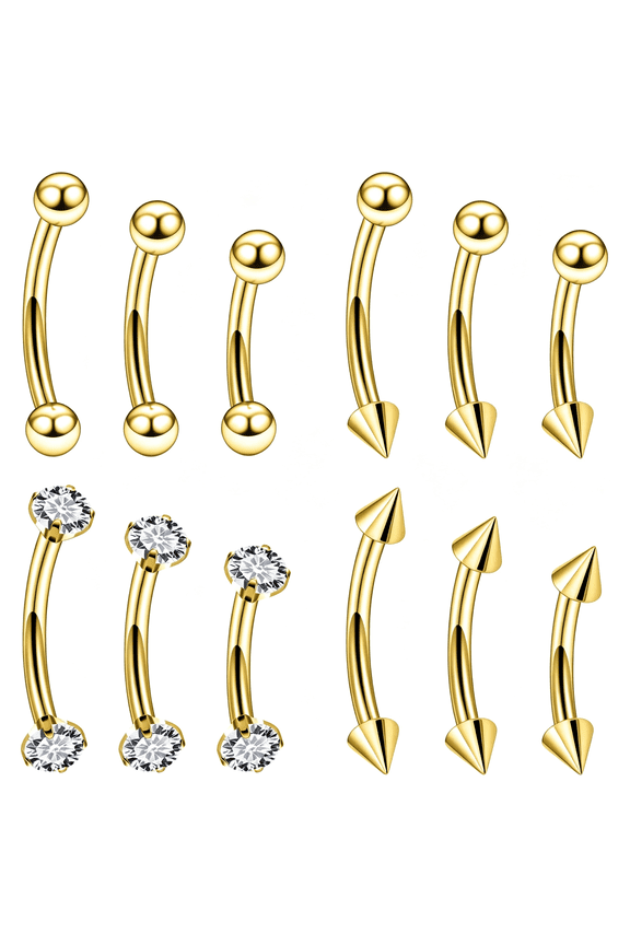 Rook Daith Piercing Jewelry 16G Stainless Surgical Steel Curved Barbell Eyebrow Rings Vertical Labret Lip Piercing Jewelry Rook Daith Earrings for Women Men 6Mm 8Mm 10Mm Hypoallergenic
