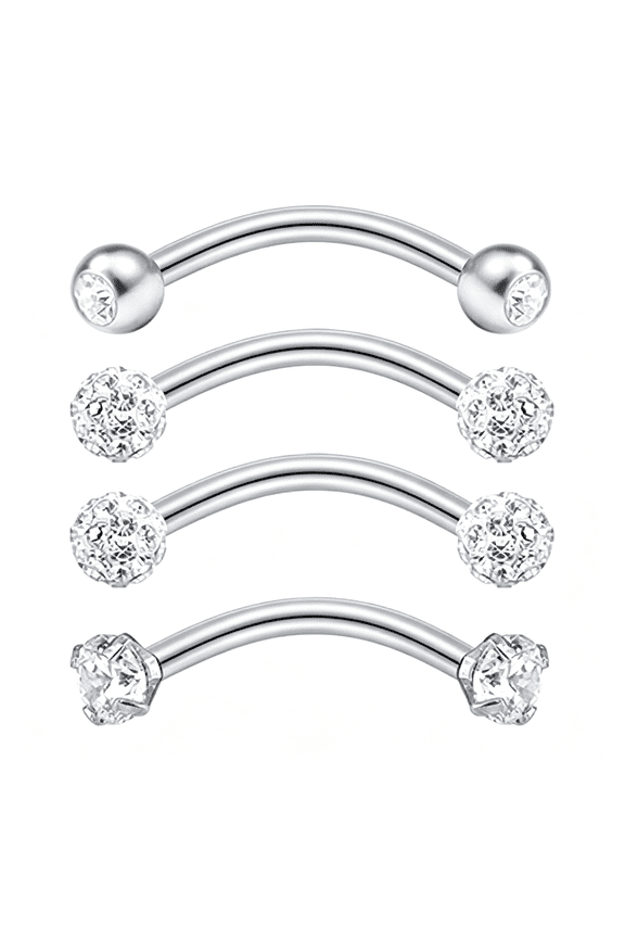 Rook Piercing Jewelry Rook Earrings for Women Eyebrow Rings Surgical Steel Vertical Labret Jewelry 16G 14G Curved Barbell Snug Daith Surface Tragus Piercing Jewelry Silver Gold