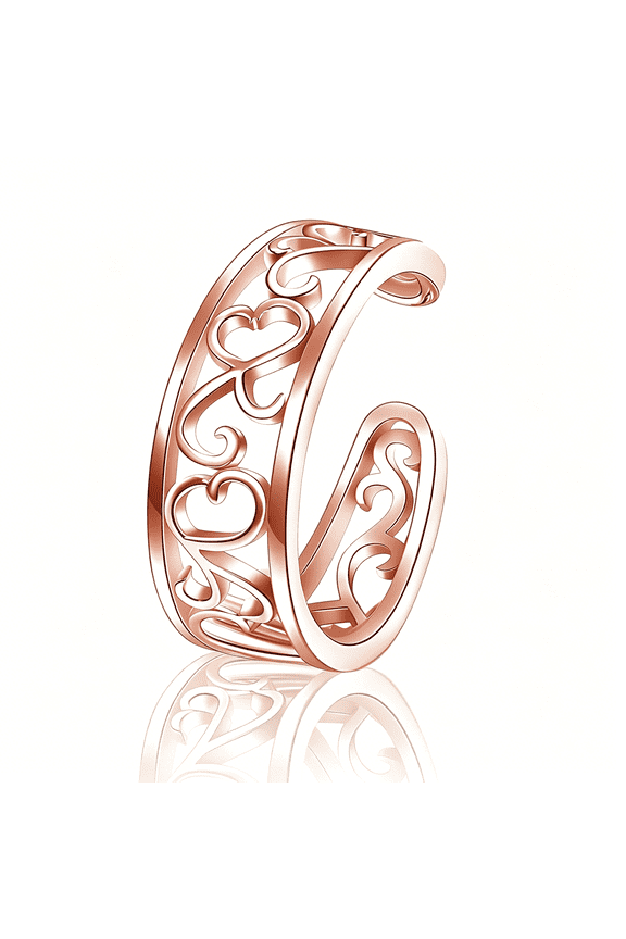 Rose Gold Toe Rings for Women Adjustable Rose Gold Toe Ring Finger Tail Ring Foot Ring Beach Foot Jewelry for Summer