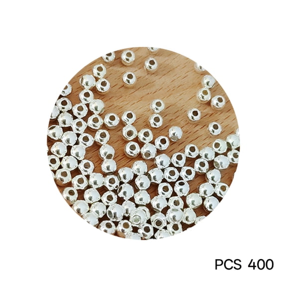 DESIGNICE Round Crimp Beads Silver Finished 3mm with 1.5mm Hole,Sold Per Pkg of 400Pcs