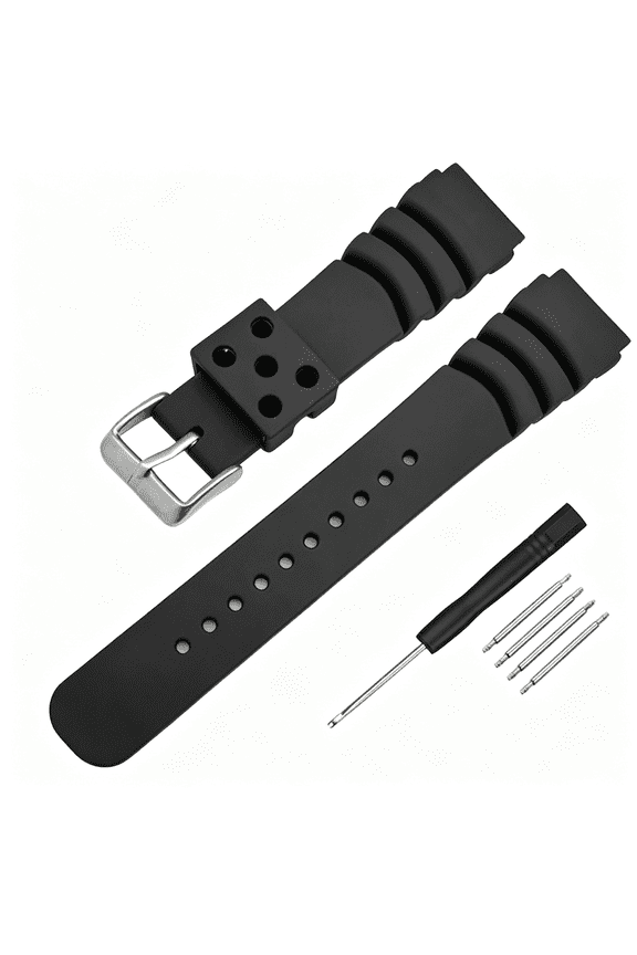 Rubber Curved Line Watch Band 20Mm 22Mm Divers Model Replacement Strap Divers Model Replacement Strap Nylon Watch Band