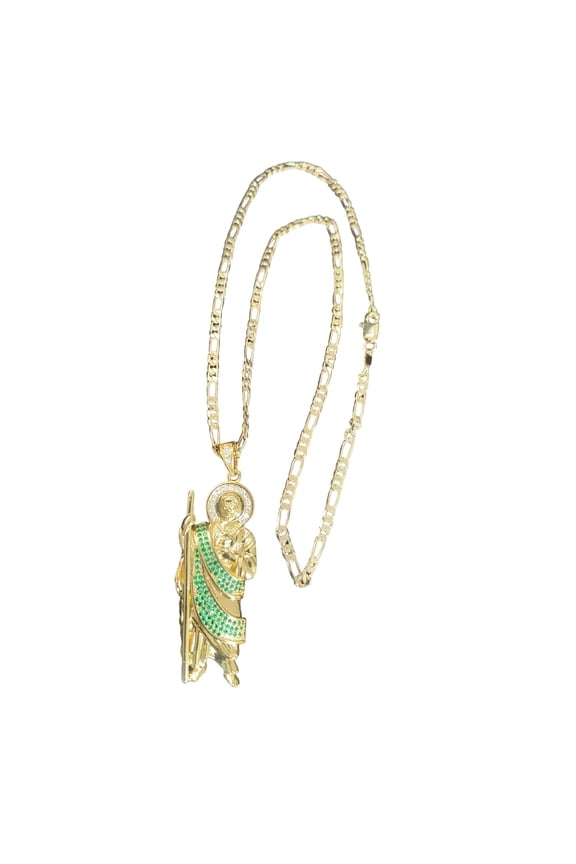 Saint Jude Thaddeus Necklace, Pendant for Men, Gold Filled 18K