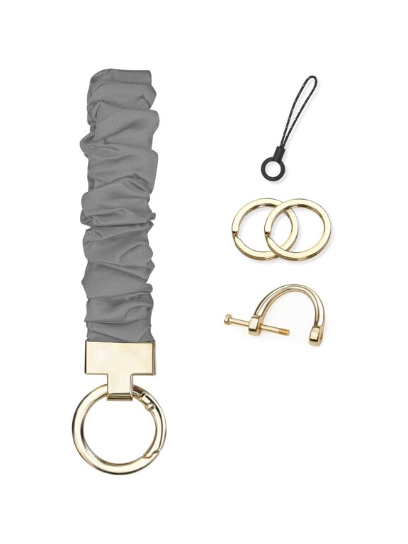 Scrunchie Keychain Wristlet,Key Chain for Car Keys with D Ring,Stretchy Phone Charms with Tether Tab for Women. Scrunchie Keychain Wristlet