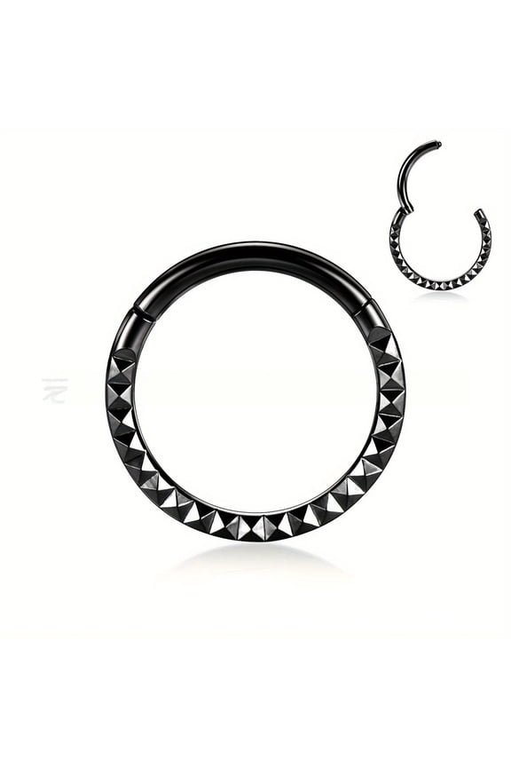 Segment Nose Rings Hoops-316L Surgical Steel Nose Piercings Pyramid Septum Rings Lip Daith Conch Jewelry
