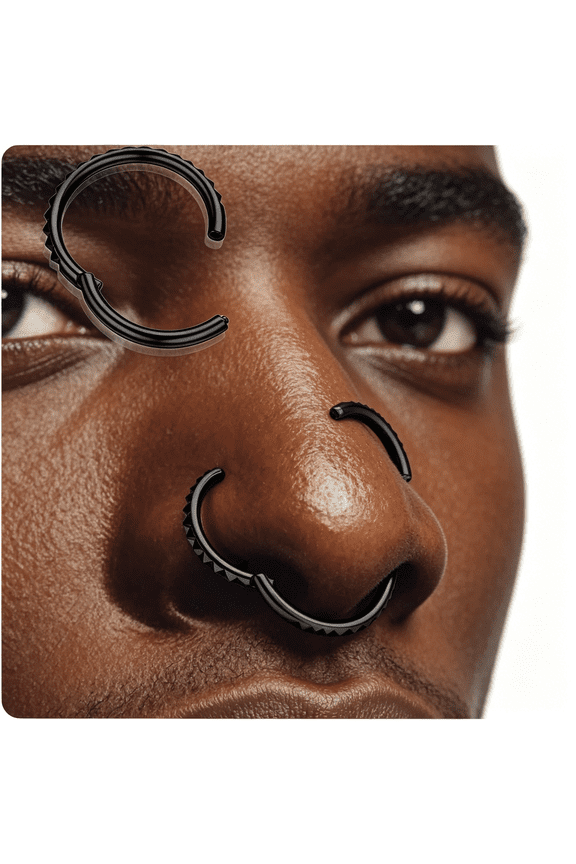 Segment Nose Rings Hoops-316L Surgical Steel Nose Piercings Pyramid Septum Rings Lip Helix Daith Conch Jewelry