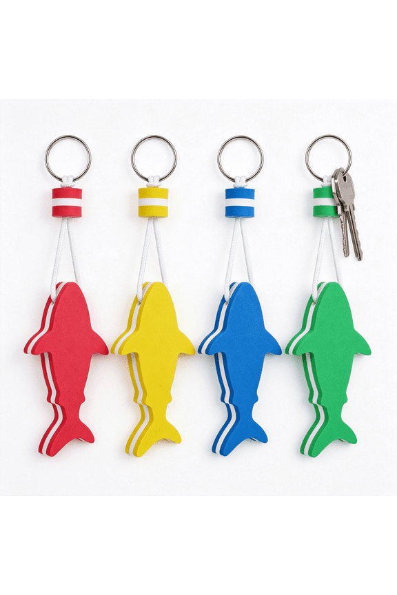 Shark Floating Keychains for Boat Keys Foam Float Key Rings Funny Animal Keychains for Water Sports Pool Fishing Floating Keychain
