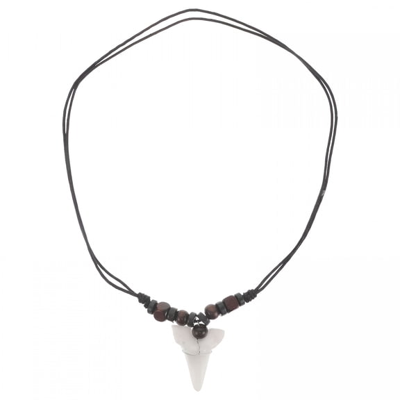 DESIGNICE Shark Tooth Necklace for Men and Women, Retro Beaded Surfer Pendant with Adjustable Braided Cord, Ocean Boho Beach Jewelry and Friendship Gift