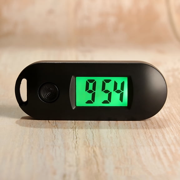 DESIGNICE Silent Mini Digital Clock, Portable Desk Timer with Green Glow Display, Compact Battery-Powered for Students, Exams