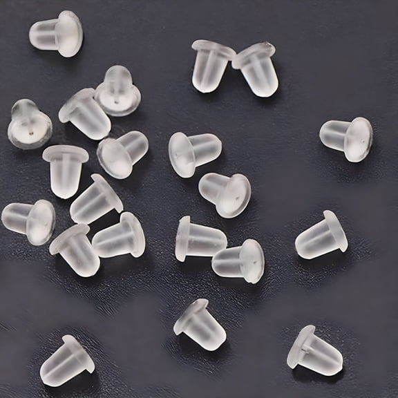 DESIGNICE Silicone Earring Backs, 200 Pcs Soft Clear Hypoallergenic Replacement Stoppers for Stud Post, Hoop, Fishhook Earrings